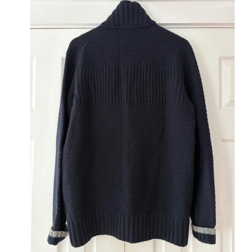 Banana Republic Mens Navy Blue Lambswool Blend Button Cardigan Sweater‎ Large